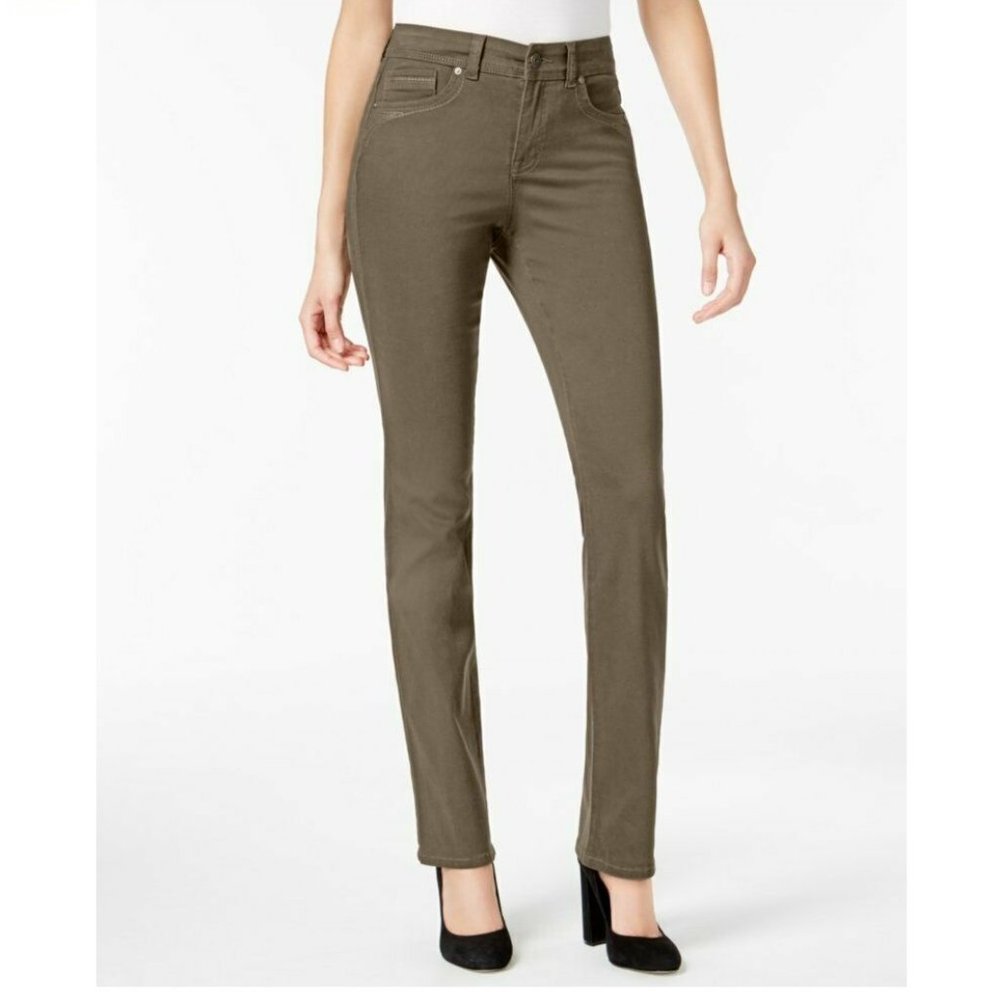 Style & Co Women Tummy-Control Straight-Leg Fashion Jean | Size - 8 | Deep Moss